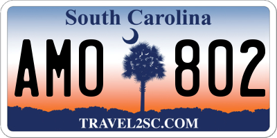 SC license plate AMO802