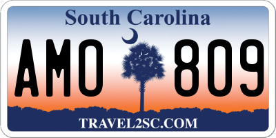 SC license plate AMO809