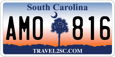 SC license plate AMO816