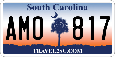 SC license plate AMO817