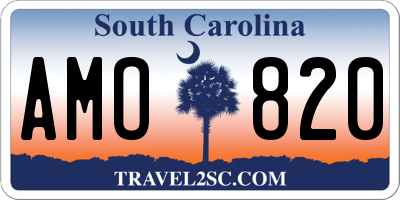 SC license plate AMO820