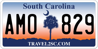 SC license plate AMO829