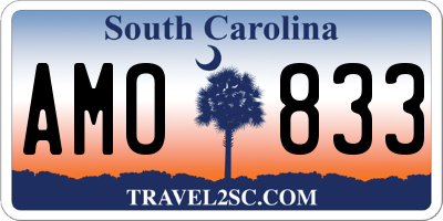 SC license plate AMO833
