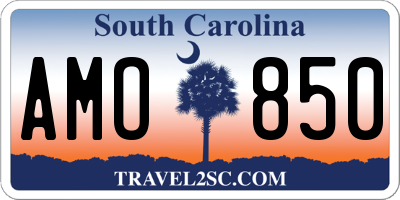 SC license plate AMO850