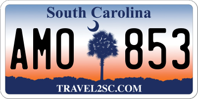 SC license plate AMO853