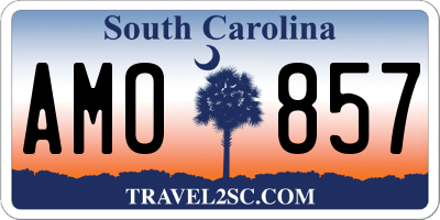 SC license plate AMO857