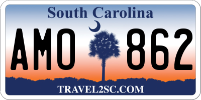 SC license plate AMO862