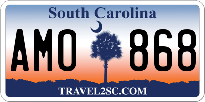 SC license plate AMO868