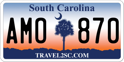 SC license plate AMO870