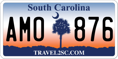 SC license plate AMO876