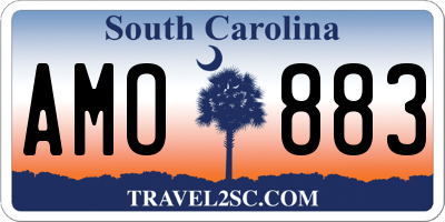 SC license plate AMO883