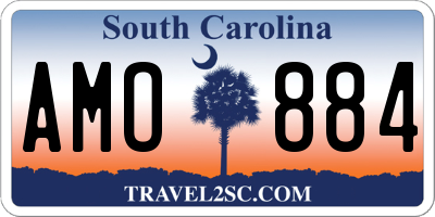 SC license plate AMO884