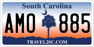 SC license plate AMO885