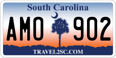 SC license plate AMO902