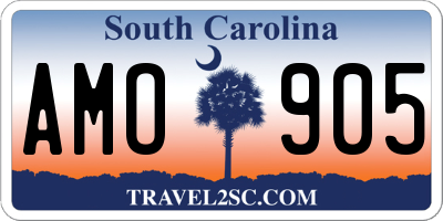 SC license plate AMO905