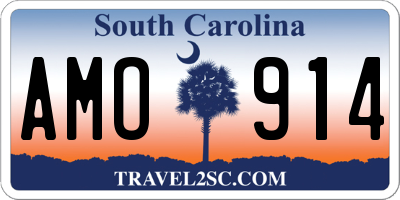SC license plate AMO914