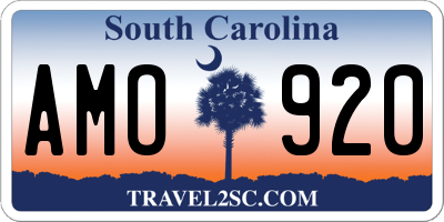 SC license plate AMO920