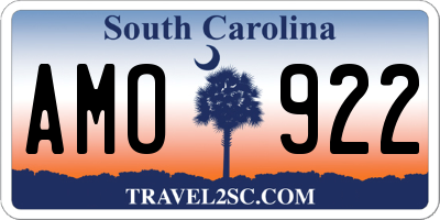 SC license plate AMO922