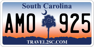 SC license plate AMO925