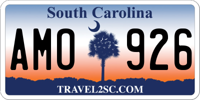 SC license plate AMO926