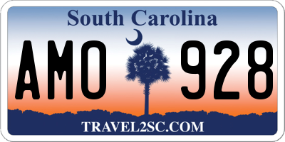 SC license plate AMO928