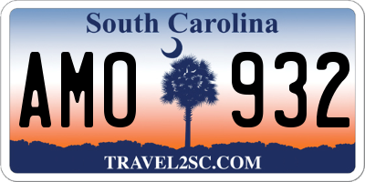 SC license plate AMO932