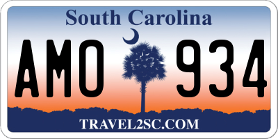SC license plate AMO934