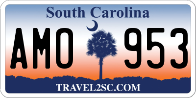 SC license plate AMO953