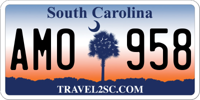 SC license plate AMO958
