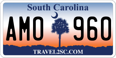 SC license plate AMO960