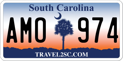 SC license plate AMO974