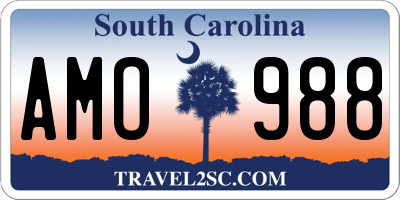 SC license plate AMO988