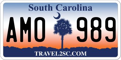 SC license plate AMO989