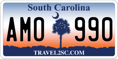 SC license plate AMO990