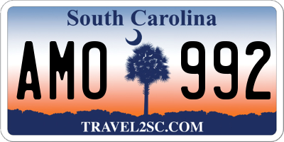 SC license plate AMO992
