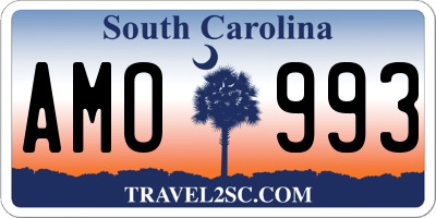 SC license plate AMO993