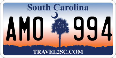 SC license plate AMO994