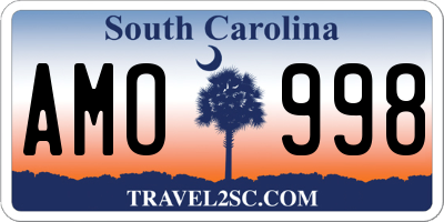 SC license plate AMO998