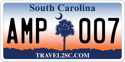 SC license plate AMP007