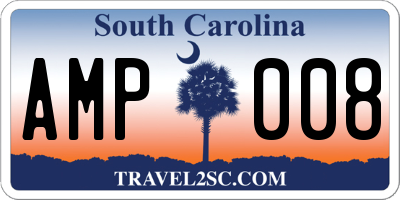 SC license plate AMP008