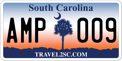 SC license plate AMP009