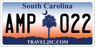 SC license plate AMP022
