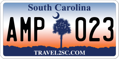 SC license plate AMP023