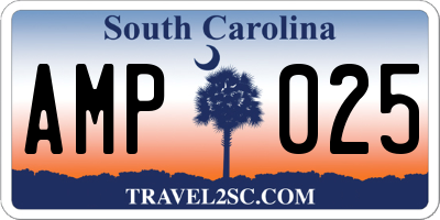 SC license plate AMP025