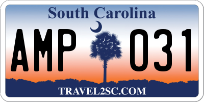 SC license plate AMP031