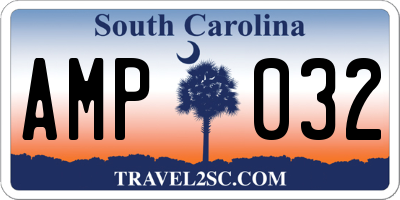 SC license plate AMP032