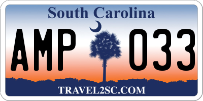 SC license plate AMP033