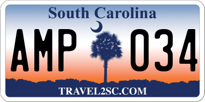 SC license plate AMP034