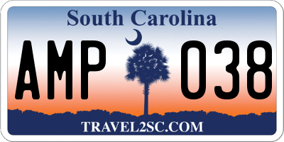SC license plate AMP038
