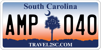 SC license plate AMP040